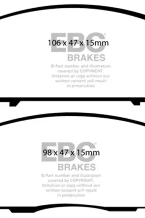 Exclusive EBC 99-02 Toyota MR2 1.8 Yellowstuff Rear Brake Pads