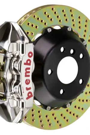 Brembo 06-13 Corvette Z06 Excl CC Brakes Rr GTR BBK 4Pist Billet 380x28 2pc Rotor Drill- Nickel Modern