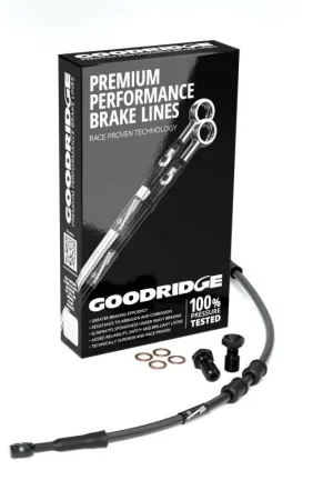 Handmade Goodridge 2011 HD FLSTF (w/ABS) +4in Black Brake Line Kit w/Black Fittings