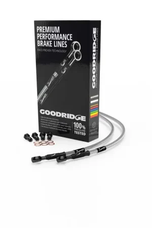 Premium Goodridge 18-20 Harley-Davidson XL1200NS/XS (w/o ABS) Black Front Brake Line w/Clear Fitting