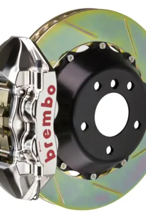 Luxury Brembo 12-15 335i/335i xDrive MSport Brakes Rr GTR BBK 4Pis Billet 345x28 2pc Rtr Slot Type1-Nickel