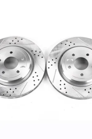 No Minimum Order Power Stop 06-13 Chevrolet Corvette Rear Evolution Drilled & Slotted Rotors - Pair