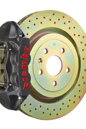 Instant Buy Brembo 66-89 911S/SC/Carrera Front GTS BBK 4 Piston Cast 323x28 1pc Rotor Drilled-Black HA