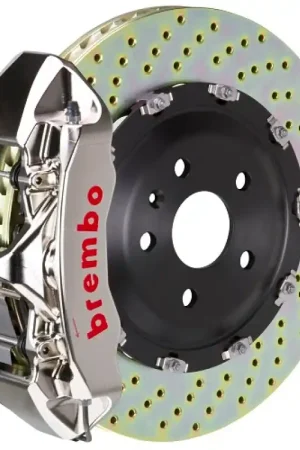 Premium Brembo 19+ Model X (Excl Plaid) Fr GTR BBK 6Pis Billet 380x34 2pc Rotor Drilled-Nickel