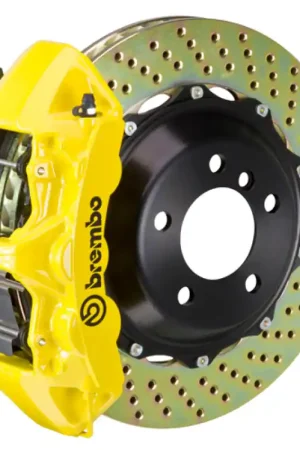 Last Chance Brembo 16-18 Focus RS Front GT BBK 6 Piston Cast 380x32 2pc Rotor Drilled- Yellow