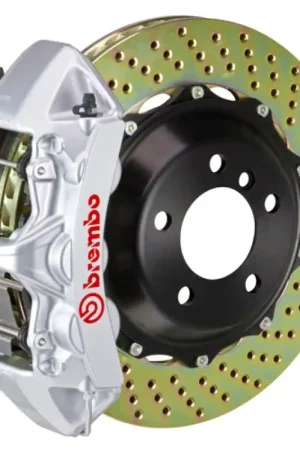 Discount Brembo 12-16 98ster (PCCB Eqpt) Fr GT BBK 6Pis Cast 380x32 2pc Rotor Drilled-Silver
