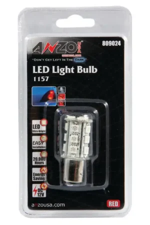 Price Cut ANZO LED Bulbs Universal LED 1157 Red - 18 LEDs 1 3/4in Tall
