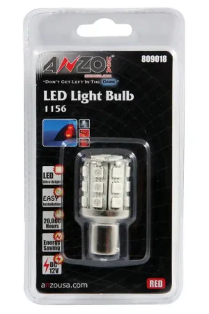 Time-Limited ANZO LED Bulbs Universal LED 1156 Red - 24 LEDs 2in Tall