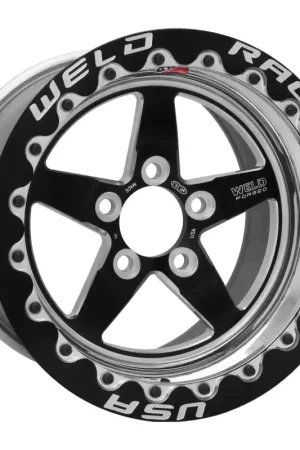 Weld S71 15x9.33 / 5x4.5 BP / 3.5in. BS Black Wheel (Low Pad) - Black Single Beadlock MT Price Drop