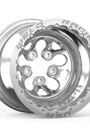 Weld Alpha-1 15x13 / 5x4.5 BP / 3in. BS Polished Wheel - Polished Double Beadlock MT Hot Deal