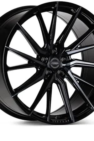 Viral Vossen HF-4T 22x9 / 5x112 / ET32 / Flat Face / 66.5 - Double Tinted - Gloss Black - Right Wheel