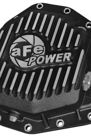 aFe Power Rear Diff Cover Black w/Machined Fins 17 Ford F-350/F-450 6.7L (td) Dana M300-14 (Dually) Special Discount