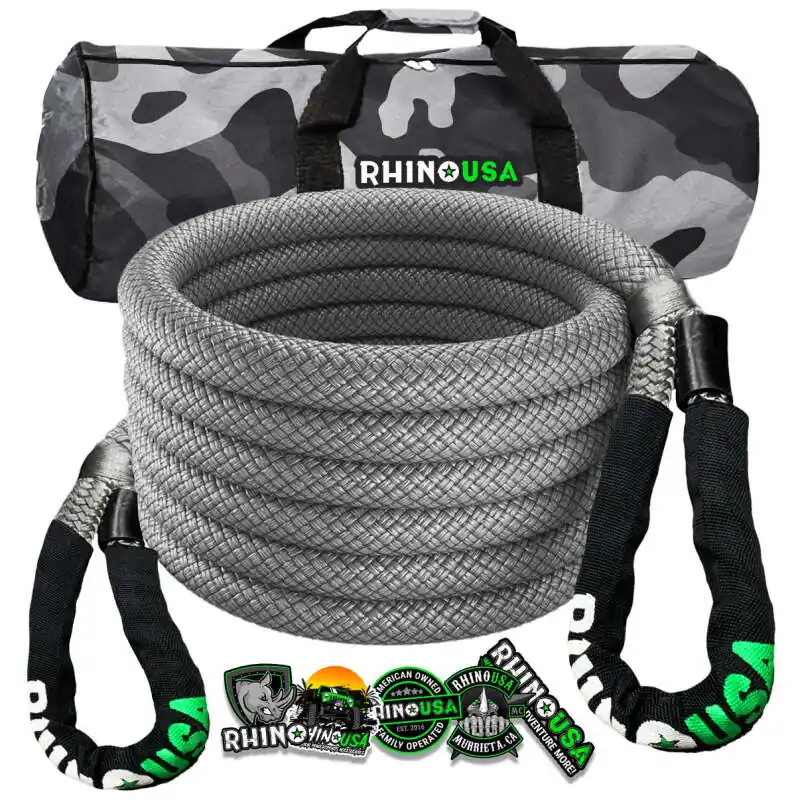Rhino USA Kinetic Energy Recovery Rope (1In X 30Ft) Gray Limited Time