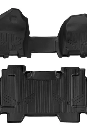 Top Rated Heavy Duty Floor Mats Front/Rear-19-20 RAM 1500 Crew Cab Half Console Rough Country