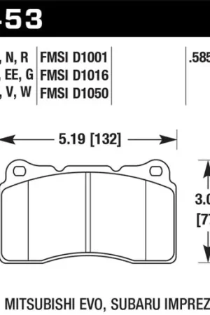 Hawk 03-06 Evo / 04-09 STi / 09-10 Genesis Coupe (Track Only) / 2010 Camaro SS Blue Race Front Brake Direct From Factory