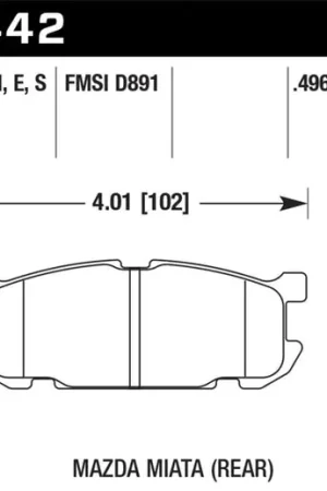Hawk 01-02 Miata w/ Sport Suspension HP+  Street Rear Brake Pads (D891) Bargain