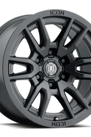 Viral ICON Vector 6 17x8.5 6x135 6mm Offset 5in BS 87.1mm Bore Satin Black Wheel