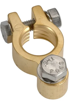 Top Pick Projecta BT642-N1 Forged Brass Stud Terminal Clamp, Negative