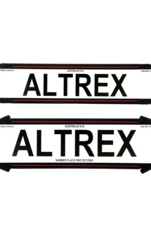 Altrex QLD, VIC, TAS, SA, WA \\u0026 NT Dual Slimline Black Border w Red Insert Number Plate Protectors - without Lines - 6VSNLR Editor’s Pick
