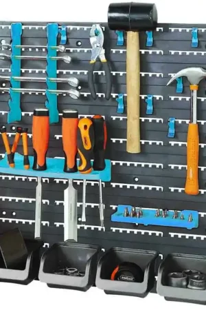 Seasonal Sale PKTool Tool Rack Set - 18 Piece Wall Mounted With Mounting Boards, 4 Parts Boxes \\u0026 12 Tool Hooks - PT80932 (Bulky Item - Freight Applies)