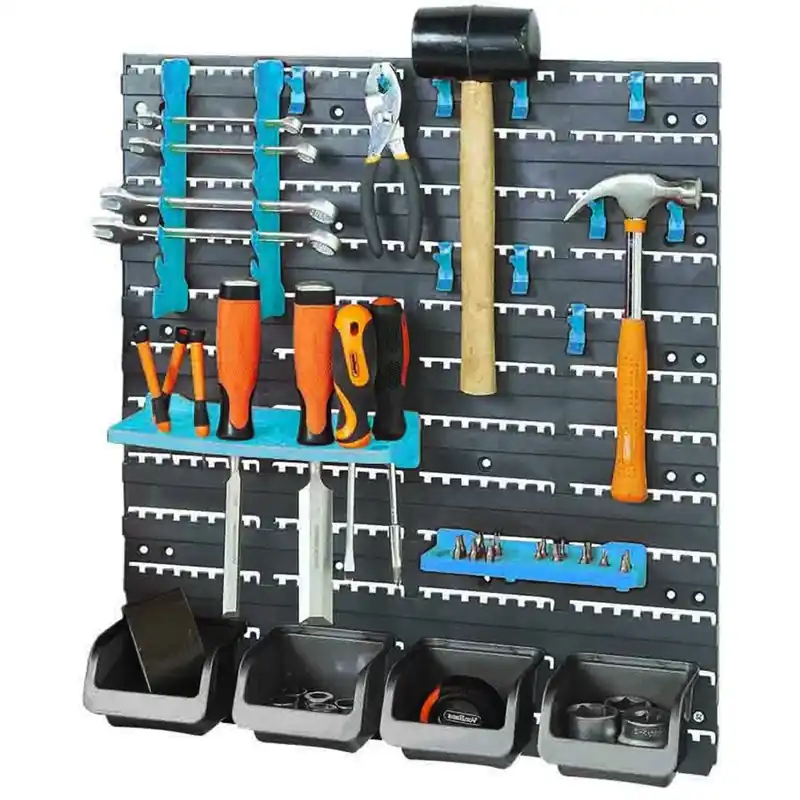 Seasonal Sale PKTool Tool Rack Set - 18 Piece Wall Mounted With Mounting Boards, 4 Parts Boxes \\u0026 12 Tool Hooks - PT80932 (Bulky Item - Freight Applies)
