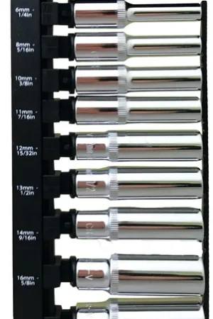 Editor’s Pick PKTool 10pc 3\\/8 inch Drive Metric and SAE Multi-Drive Deep Socket set- PT10322 (Pickup Only)