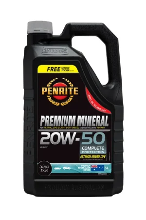 Today Only Penrite Premium Mineral Engine Oil 20W-50 5L - PMO20005 (Pickup Only)
