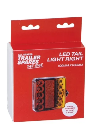 ASTSS 100mm Square LED Stop\\/Tail\\/Blinker\\/Licence Plate Trailer Lamp (Single) - R4122LEDRH Latest