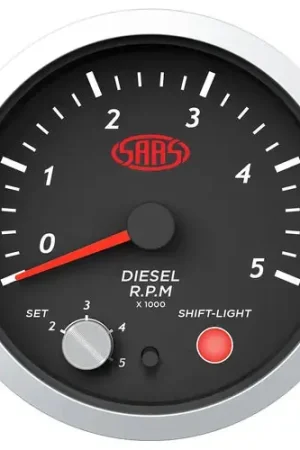 SAAS Tachometer Diesel 0-5K Shiftlight 80mm (3 1\\/8\\ Warranty Included