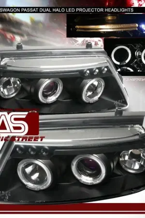 Black LED Halo Projector Headlights Best Seller