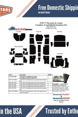 Cheap Package Tray Insulation for 1970-1977 Maverick
