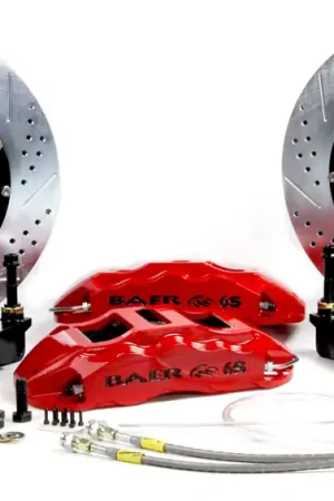 Worldwide Shipping Baer Brakes 4301076HO-11 Baer Brakes 14" Extreme+ Front Brake Kit, Hugger Orange, Slot, ARP Studs