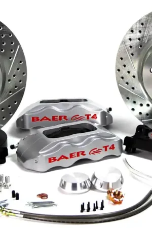 Warranty Included Baer Brakes 4261328S Baer Brakes 13" Track4 Front Brake Kit - Silver