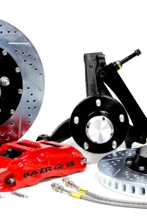 Secure Checkout Baer Brakes 4301089FR Baer Brakes 14" Extreme+ Front Brake Kit, Fire Red, SDZ, Std. Studs