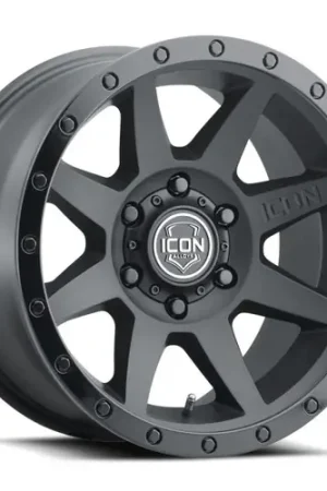 ICON Rebound 17x8.5 6x5.5 0mm Offset 4.75in BS 106.1mm Bore Double Black Wheel High Quality