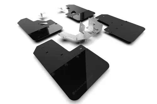 Rally Armor 2021-2023 Ford Bronco (Plstc Bmpr + RR - NO Rptr/Sprt) Blk Mud Flap w/Met. Blk Logo Markdown