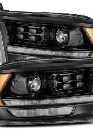 Instant Buy AlphaRex 09-18 Dodge Ram 2500HD LUXX LED Proj Headlights Plank Style Black w/Seq Signal/Smoked DRL