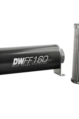 Deatschwerks Stainless Steel 10 Micron In-Line Fuel Filter Element w/160mm Housing kit - 8AN Cheap
