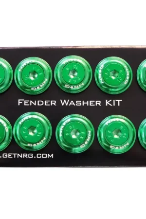 NRG NRG Fender Washer Kit w/Color Matched M6 Bolt Rivets For Plastic (Green) - Set of 10 New Arrival