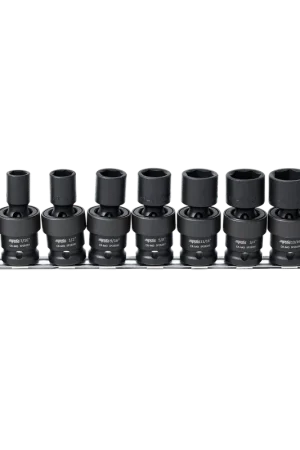 SP Tools 1/2" Drive Impact Socket Rail Set - Swivel - SAE Only - 6pt - 9pc Price Cut