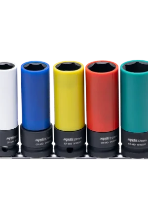 SP Tools 1/2" Drive Impact Socket Rail Set - Wheel Nut - Metric Only - 6pt - 5pc Professional Grade