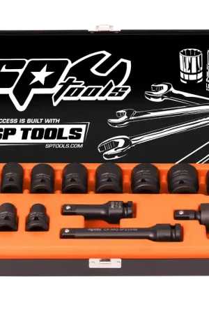 SP Tools 1/2" Drive Impact Socket Set - SAE Only - 6pt - 14pc Buy Direct