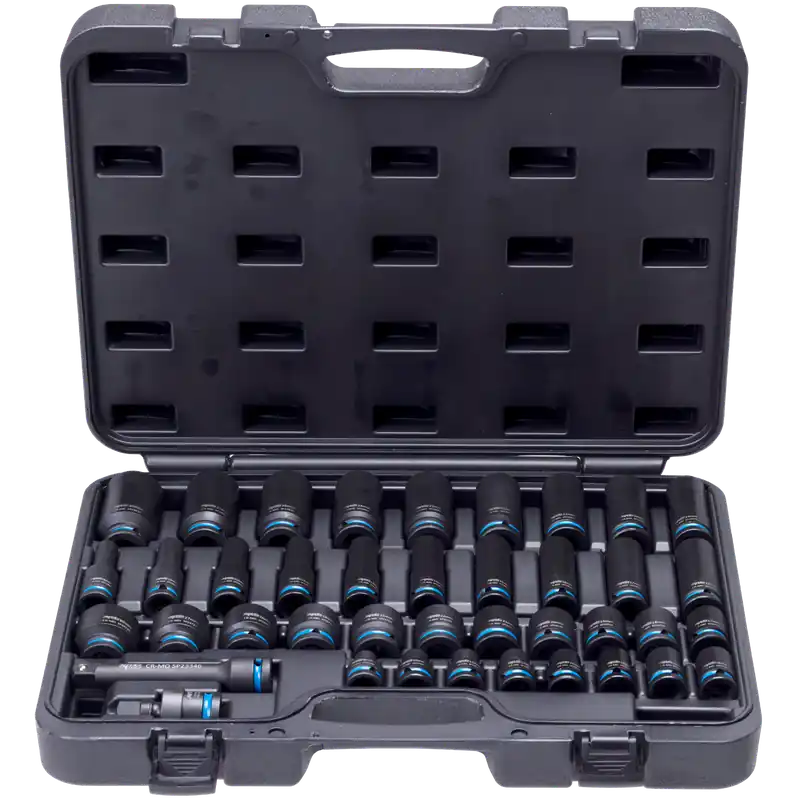 SP Tools 1/2" Drive Impact Socket Set - Standard & Deep - Metric Only - Colour Coded - 6pt - 40pc Bargain
