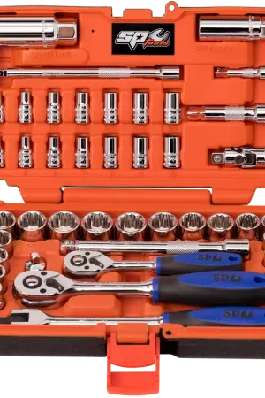 SP Tools 1/4" & 3/8" Drive Socket Set in X-Case - Metric/SAE - 12pt - 42pc Hot Deal
