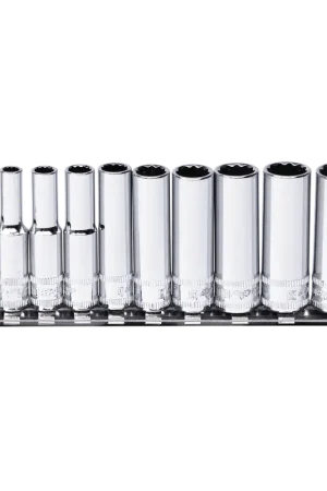 SP Tools 1/4" Drive Socket Rail Set - Deep - Metric Only - 12pt - 10pc Direct From Factory