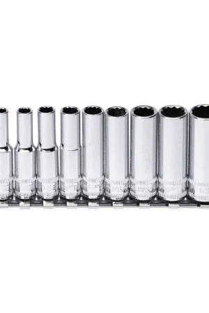 SP Tools 1/4" Drive Socket Rail Set - Deep - SAE Only - 12pt - 9pc Certified