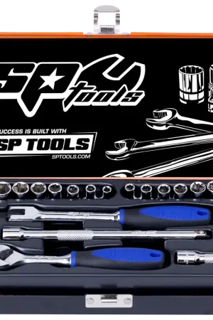 SP Tools 1/4" Drive Socket Set - Metric/SAE - 6pt - 23pc Affordable