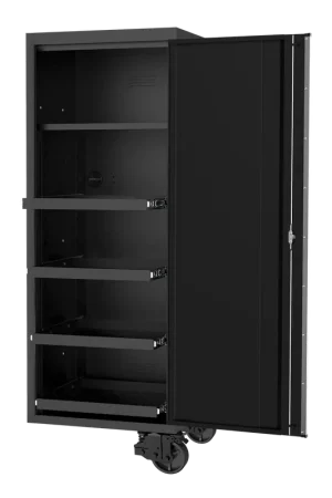 SP Tools 27" USA Sumo Series Side Cabinet - 4 Roller Shelves + 1 Fixed Shelf - Black/Chrome Same Day Shipping