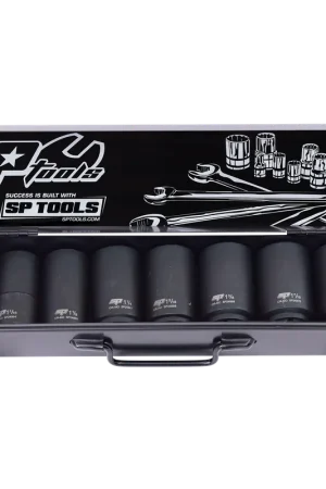 Exclusive SP Tools 3/4" Drive Impact Socket Set - Deep - SAE Only - 6pt - 8pc