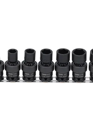 SP Tools 3/8" Drive Impact Socket Rail Set - Swivel - SAE Only - 6pt - 7pc Clearance